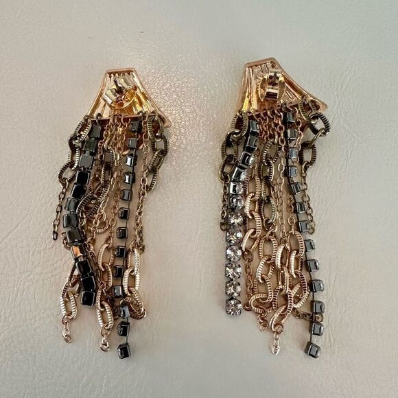 Anthropologie Sea Shell, fringe drop earrings. - Picture 2 of 4